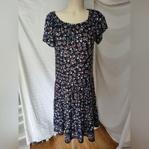 Max Studio Black and White Flutter Sleeve Maxi Sundress, Size XS